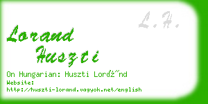 lorand huszti business card